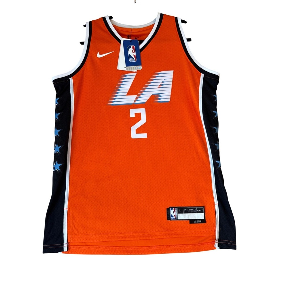 Nike NBA Kawhi Leonard Clippers Jersey Boys Orange City Edition SIZE 14/16 L